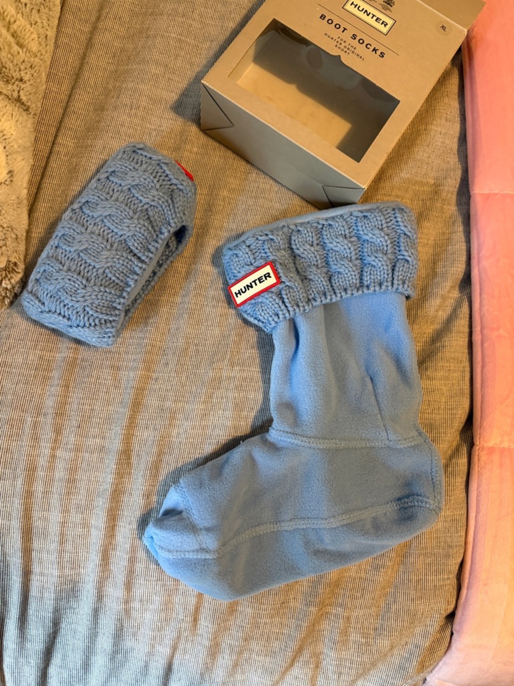 Hunter Light Blue Cable-Knit Boot Socks - Picture 4 of 7
